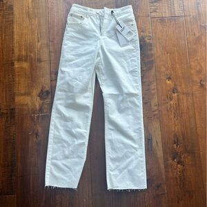 NWT OAT 28" inseam White High Rise straight slim Jeans